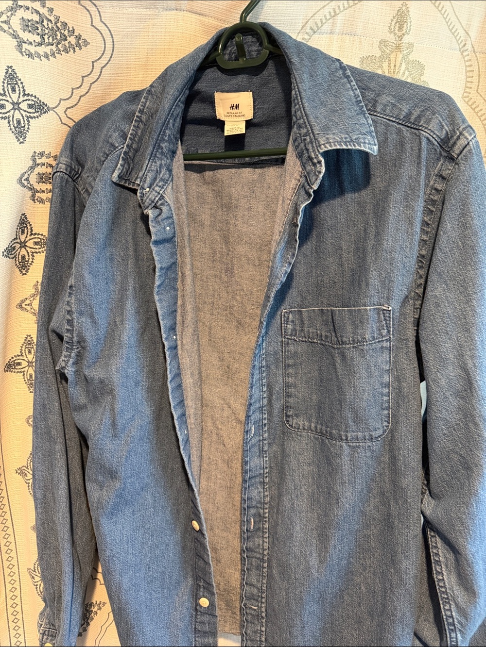 H&M Men's Light Blue Denim Shirt Jacket